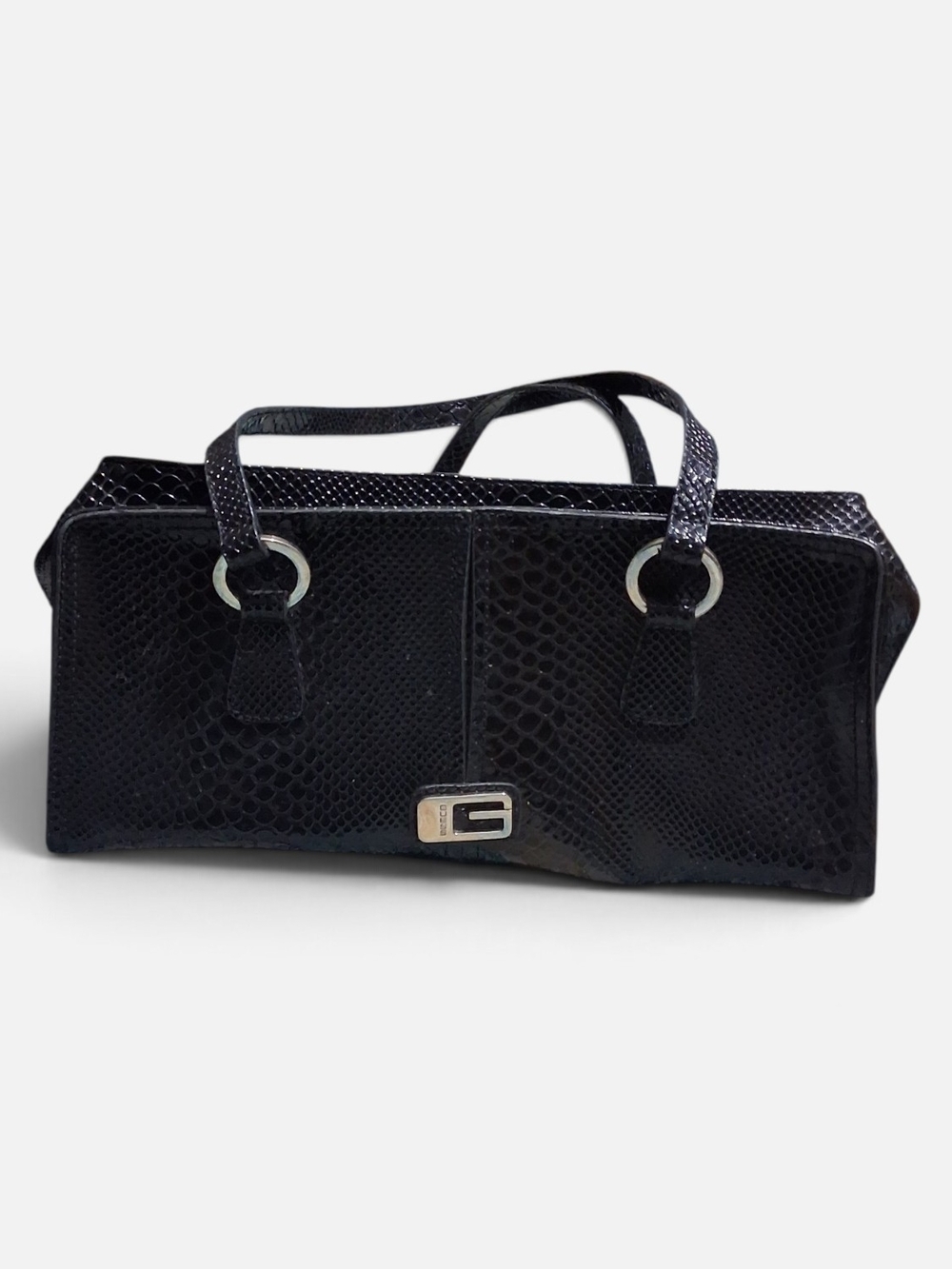 Guess Black Faux-Snakeskin/Leather Bag